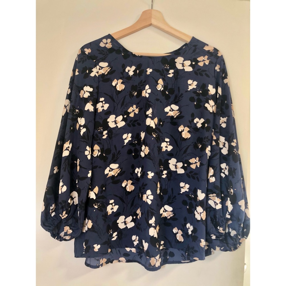 NWOT Navy Floral Blouse